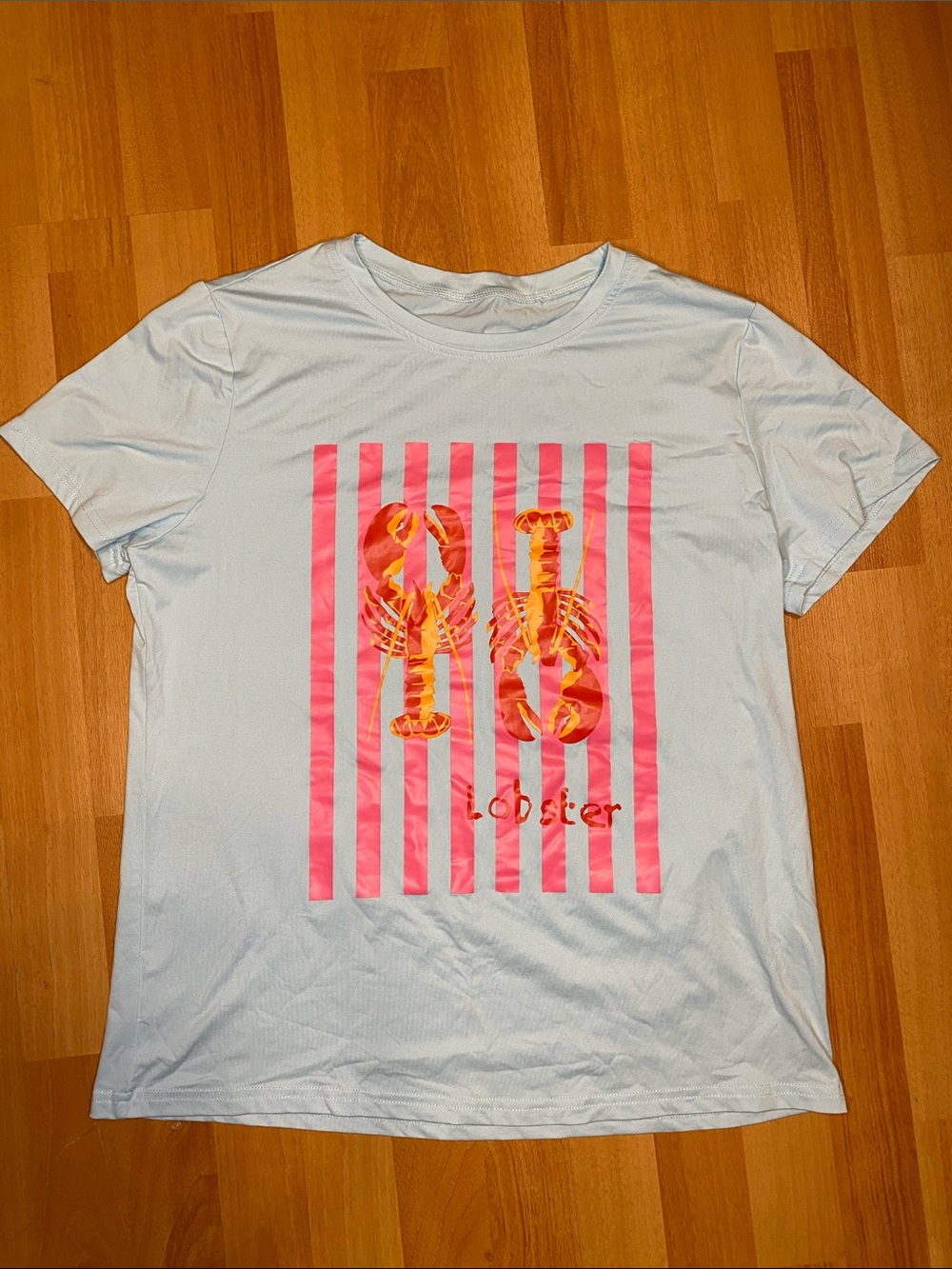 Lobster Graphic Tee - Light Blue & Pink